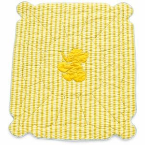 Vintage Saks Fifth Avenue Baby Boutique Yellow Gingham Elephant Quilt Blanket